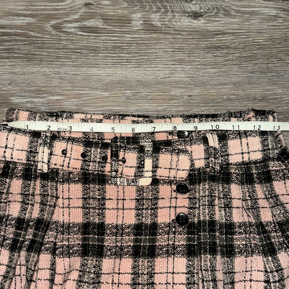 Pink & Plaid Wrap Mini Skirt with Belt - Size 5 Juniors - Picture 6 of 7
